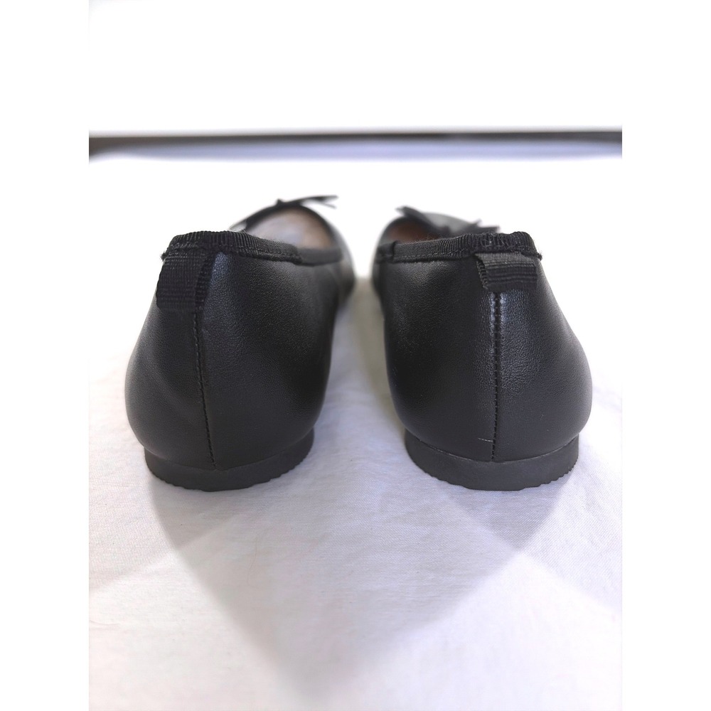 Cat & Jack Girls Black Ballet Flats Bow Detail Size 3 Non-Marking Sole Like New - Picture 3 of 11